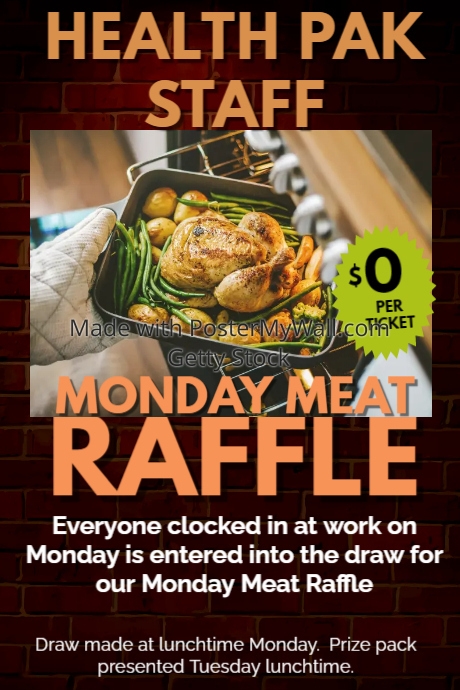 Meat Raffles Poster | PosterMyWall