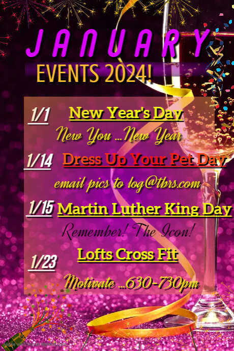 January Event Days Copy of January Calendar of Events | PosterMyWall