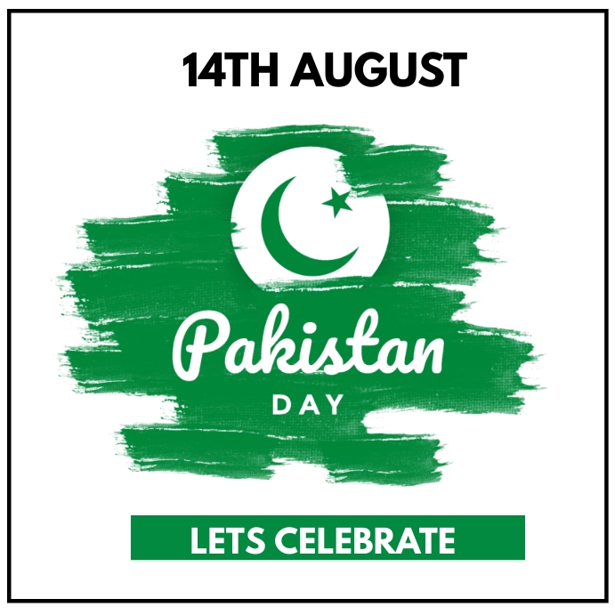 14th August, Pakistan day Square (1:1) template