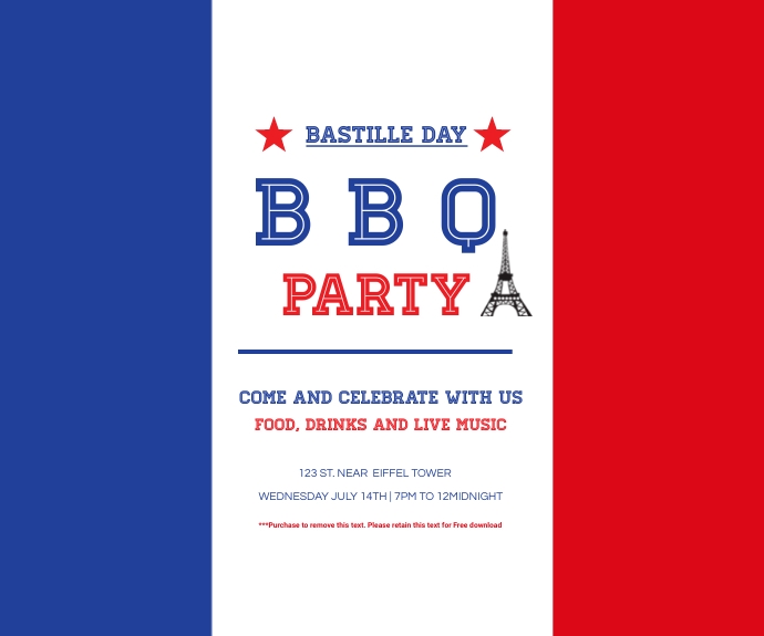 14th of july bastilLe day (1) Średni prostokąt template