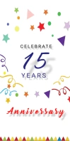 15 Anniversary Celebration 3 X6 Oprolbanier 3'×6' template