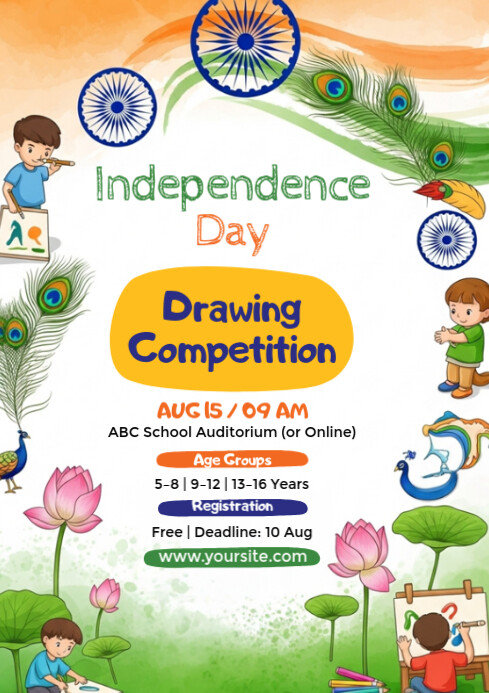 15 August Art Contest A4 Template | PosterMyWall