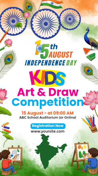 15 August Art Contest Instagram Story template