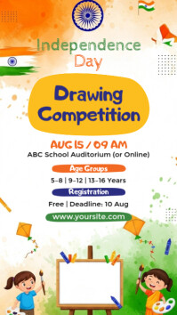 15 August Art Contest Instagram Story Digital Display (9:16) template