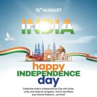 15 August Independence Day Of India Instagram Post template