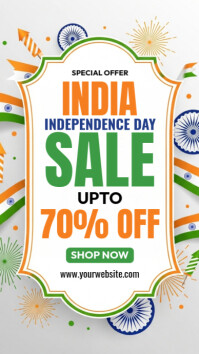 Белый Independence Day sale Instagram Story Template