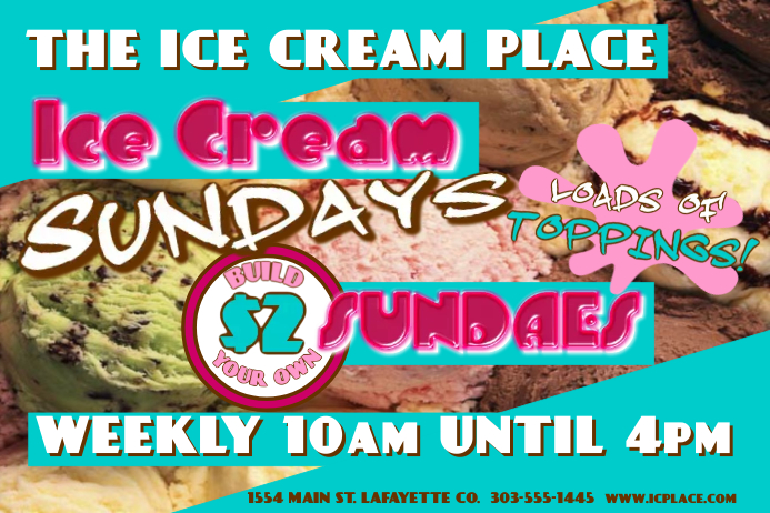 Ice Cream Sundays Poster template