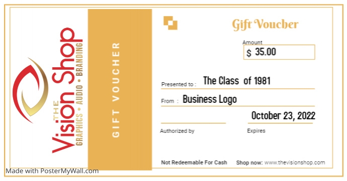 Copy of Vision shop Gift Voucher Template1 | PosterMyWall