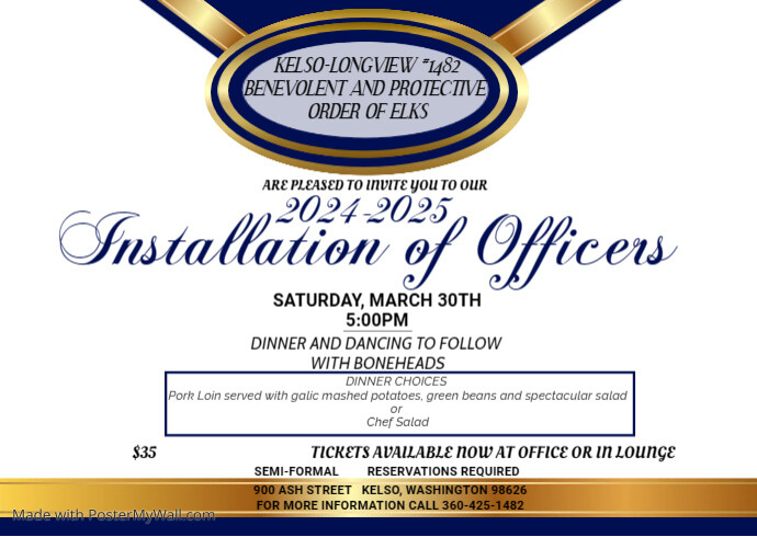 Installation of Officers | PosterMyWall