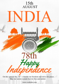 Putih Indian Independence Day A1 Template