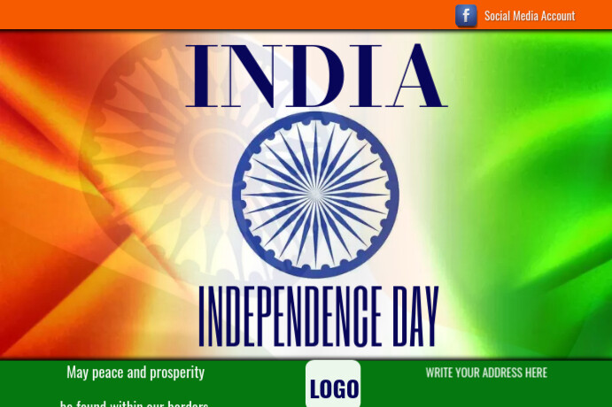 15th August India's Day Flaga template