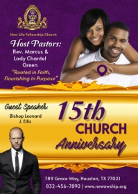 15th Church Anniversary A6 template
