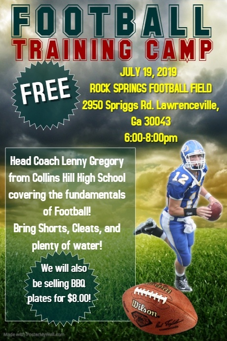 Football Camp Flyer Template Free