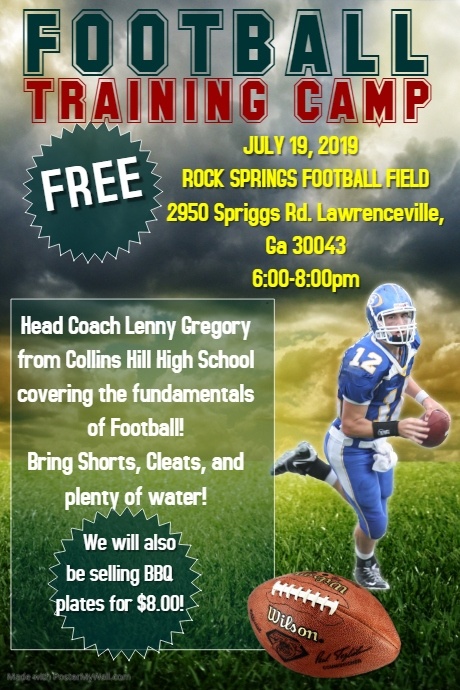 Image 4 for Football Camp Flyer Template Free