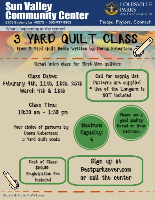 Sewing Crafting Class Flyer PosterMyWall