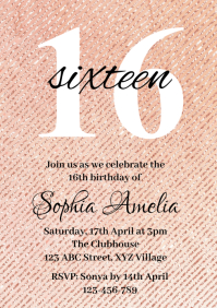16th Birthday Invitation 3 Template | PosterMyWall