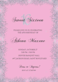 16th Birthday Invitation Template A6