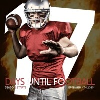17 Days until football season kickoff countdown design Kvadrat (1:1) template