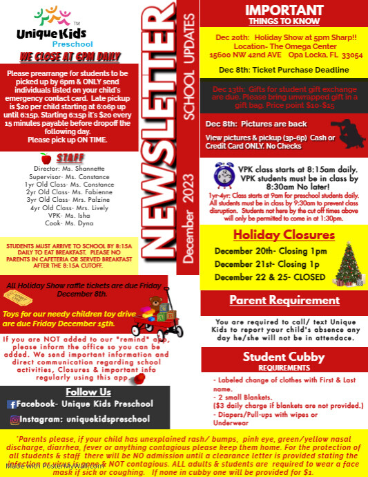 Red and White Newsletter for School Design (6) | PosterMyWall