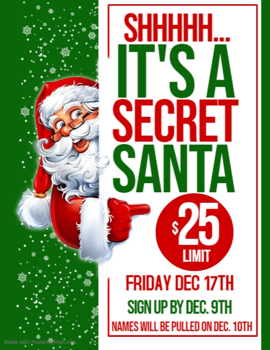 Copy of Copy of Secret Santa Poster PosterMyWall