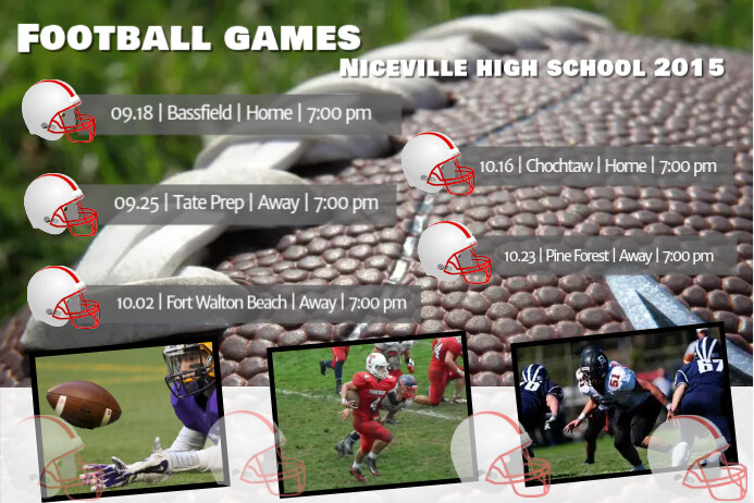 Football Games Schedule Template Postermywall