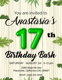 17th birthday Flyer (US Letter) template