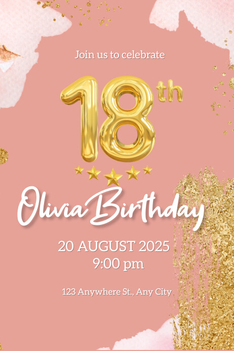 18 Birthday invitation Poster template