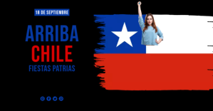 White Chilean Independence Day Celebration Facebook Shared Image Template
