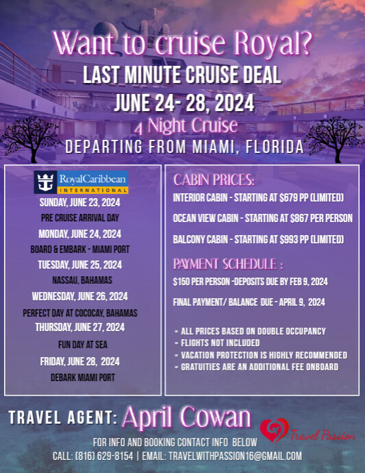 Last Minute Cruise Deal PosterMyWall