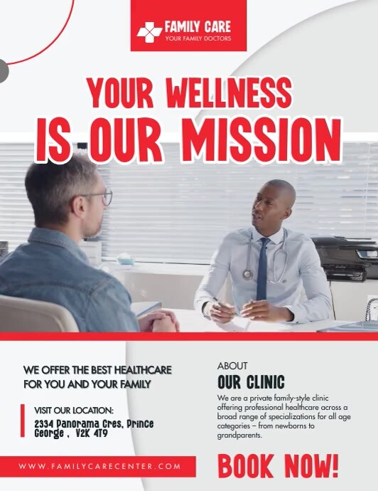 Medical Center Social Media Video Post Volantino (US Letter) template