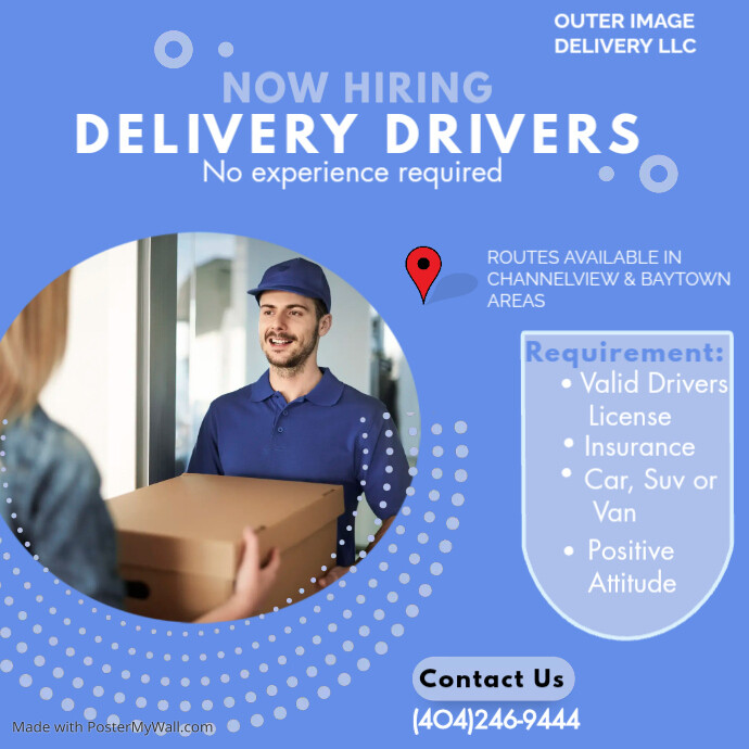 HIRING DELIVERY DRIVER PosterMyWall