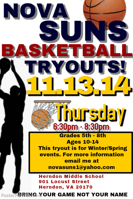 tryouts Poster template