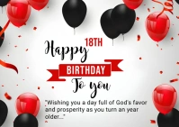 18th birthday card Briefkaart template