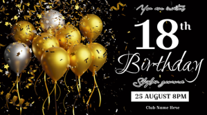 Black 18th Birthday Invitation Gambar Mini YouTube Template