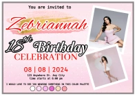 18th Birthday Invitation Card A5 template