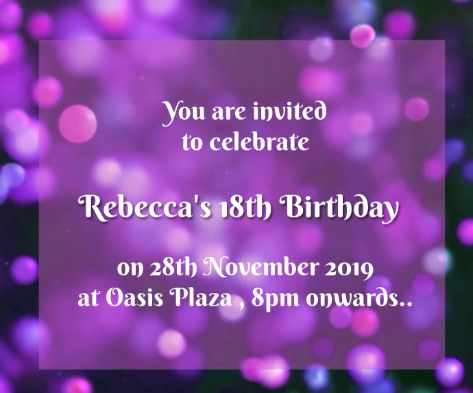 18th Birthday Invitation Medium Rectangle template