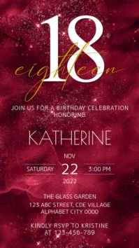 18th Birthday Invitation Instagram Story template