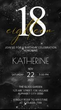 18th Birthday Invitation Instagram-verhaal template