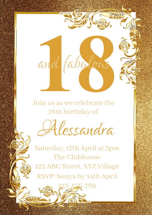 18th Birthday Invitation Template | PosterMyWall