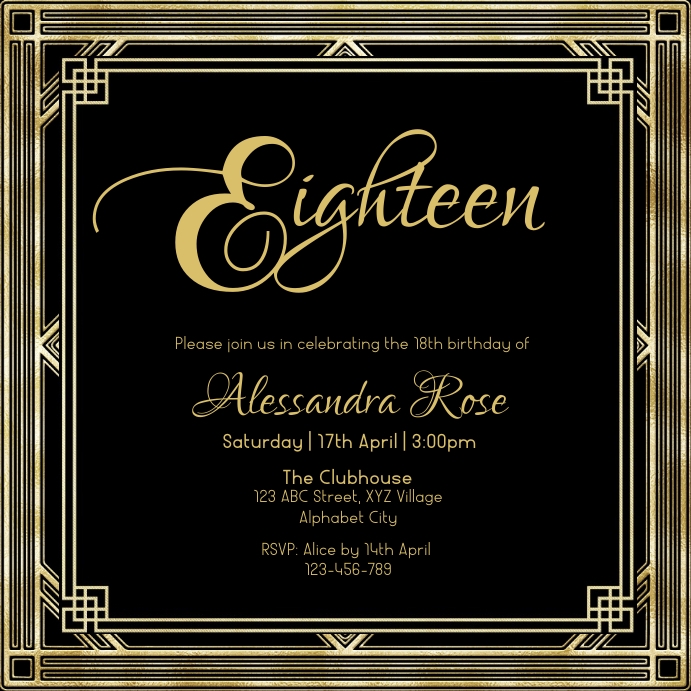 18th-birthday-invitation-template-postermywall for Blank 18th Birthday Invitation Templates Printable Free 18th Birthday Invitation Template | PosterMyWall for Blank 18th Birthday Invitation Templates Printable Free