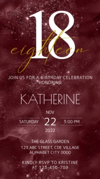 18th Birthday Invitation Historia de Instagram template