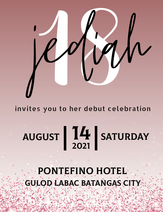 18th birthday invitation Ulotka (US Letter) template