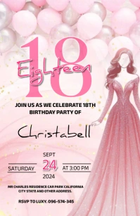 18th birthday invitation template design flye Tabloid
