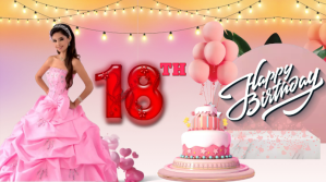 18th birthday party debut Digitalt display (16:9) template
