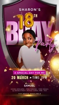 18th Birthday Party Ekran reklamowy (9:16) template