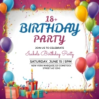 18th Birthday Party Kwadrat (1:1) template