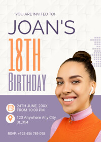 18th Birthday Party Invitation Flyer Template A6