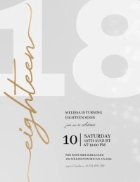 18th Birthday party invite invitation design Flyer (US Letter) template