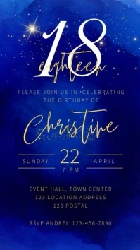18th Typography Birthday Invitation Template Instagram Reel