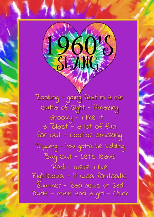 1960’s Slang Definitions Template | PosterMyWall